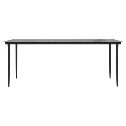 9-częściowy zestaw mebli ogrodowych, czarny, rattan PVC