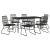 7-częściowy zestaw mebli ogrodowych, czarny, rattan PVC