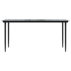 5-częściowy zestaw mebli ogrodowych, czarny, rattan PVC