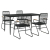 5-częściowy zestaw mebli ogrodowych, czarny, rattan PVC