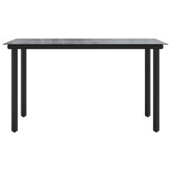 7-częściowy zestaw mebli ogrodowych, czarny, rattan PVC