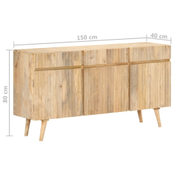 Komoda, 150 x 40 x 80 cm, lite drewno mango
