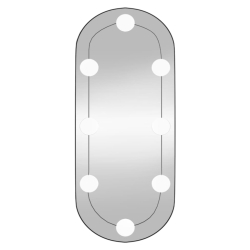 Lustro ścienne z LED, 25x60 cm, szklane, owalne