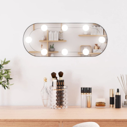 Lustro ścienne z LED, 25x60 cm, szklane, owalne