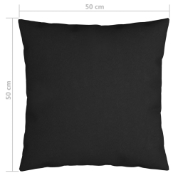 Poduszki ozdobne, 4 szt., czarne, 50x50 cm, tkanina
