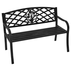 Lesli Living Ławka St. James, 114x59,5x80 cm, metal, czarna