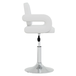 Obrotowe krzesła stołowe, 6 szt., białe, sztuczna skóra