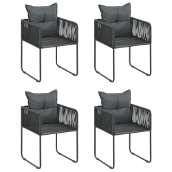 5-częściowy zestaw mebli ogrodowych rattan PVC, czarny
