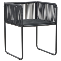 5-częściowy zestaw mebli ogrodowych rattan PVC, czarny