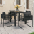 5-częściowy zestaw mebli ogrodowych rattan PVC, czarny