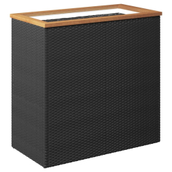 Donica, czarna, 80x40x80 cm, polirattan
