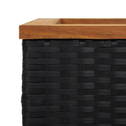 Donica, czarna, 80x40x80 cm, polirattan