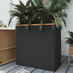 Donica, czarna, 80x40x80 cm, polirattan
