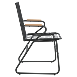 Krzesła ogrodowe, 4 szt., czarne, 58x59x85,5 cm, rattan PVC