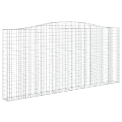 Kosze gabionowe, 6 szt, 400x30x180/200 cm, galwanizowane żelazo