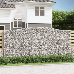 Kosze gabionowe, 6 szt, 400x30x180/200 cm, galwanizowane żelazo