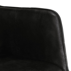 Fotel bujany, czarny, skóra naturalna