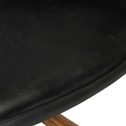Fotel bujany, czarny, skóra naturalna