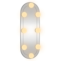 Lustro ścienne z LED, 15x40 cm, szklane, owalne
