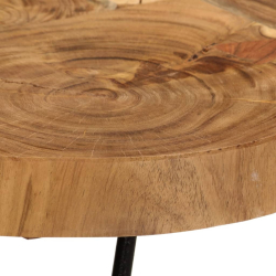 Stolik kawowy, 36 cm, 6 plastrów litego drewna akacjowego