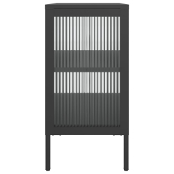 Szafka, czarna, 70x35x70 cm, szkło i stal