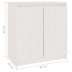 Szafka, biała, 60x36x65 cm, lite drewno sosnowe