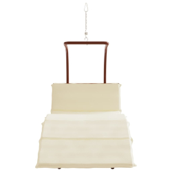 Fotel wiszący z poduszką, tkanina i lite drewno topolowe