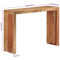 Stolik konsolowy, 110x30x76 cm, lite drewno akacjowe