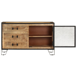 Komoda, 100x31x60 cm, lite, surowe drewno mango