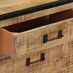 Komoda, 100x31x60 cm, lite, surowe drewno mango