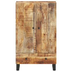 Szafka z szufladą, 60x33x100 cm, lite drewno mango i żelazo