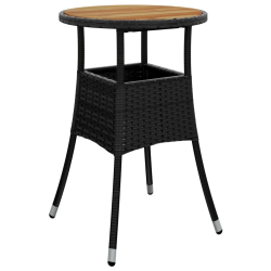 3-cz. zestaw mebli ogrodowych bistro z poduszkami, czarny