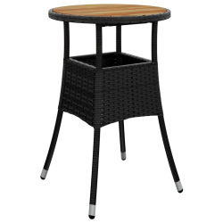 5-cz. zestaw mebli ogrodowych bistro z poduszkami, czarny