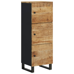 Szafka z 3 drzwiczek, 40x33x110 cm, lite drewno mango i żelazo