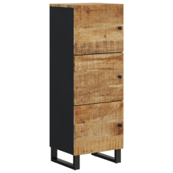 Szafka z 3 drzwiczek, 40x33x110 cm, lite drewno mango i żelazo