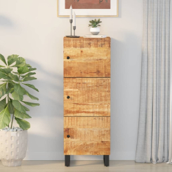 Szafka z 3 drzwiczek, 40x33x110 cm, lite drewno mango i żelazo
