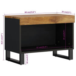 Szafka pod telewizor, 60x33x43,5 cm, lite drewno mango