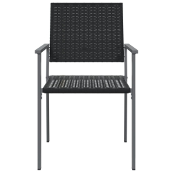 Krzesła ogrodowe, 2 szt., czarne, 54x62,5x89 cm, polirattan