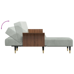 Sofa rozkładana L, jasnoszara, 279x140x70 cm, aksamit