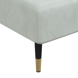 Sofa rozkładana L, jasnoszara, 279x140x70 cm, aksamit