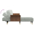 Sofa rozkładana L, jasnoszara, 279x140x70 cm, aksamit