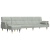 Sofa rozkładana L, jasnoszara, 271x140x70 cm, aksamit