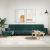 Sofa rozkładana L, ciemnozielona, 271x140x70 cm, aksamit