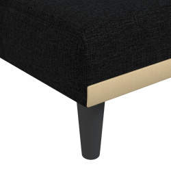 Sofa rozkładana w kształcie L, czarna, 255x140x70 cm, tkanina