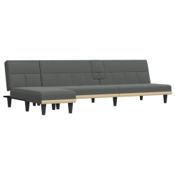 Sofa rozkładana L, ciemnoszara, 255x140x70 cm, tkanina