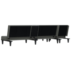 Sofa rozkładana L, ciemnoszara, 255x140x70 cm, tkanina