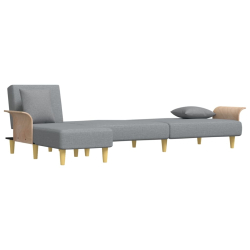 Sofa rozkładana L, jasnoszara, 279x140x70 cm, tkanina