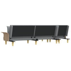 Sofa rozkładana L, jasnoszara, 279x140x70 cm, tkanina