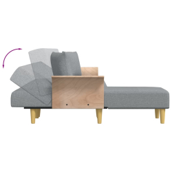 Sofa rozkładana L, jasnoszara, 279x140x70 cm, tkanina