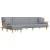 Sofa rozkładana L, jasnoszara, 279x140x70 cm, tkanina